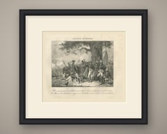Crossing the Mincio, General Gardanne, Antique Madou Lithograph, 1827