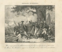 Crossing the Mincio, General Gardanne, Antique Madou Lithograph, 1827