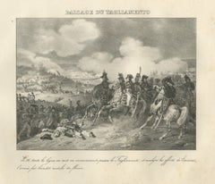 Crossing the Tagliamento, the Line Advances, Antique Madou Lithograph, 1827