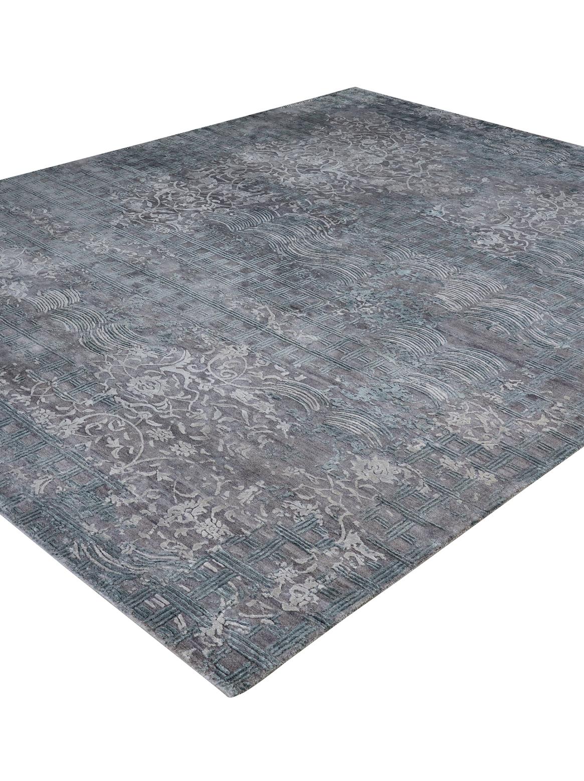 CROSSLYN Hand Knotted Rug in Sand, Gold & Teal Colours by Hands In New Condition For Sale In New Delhi, IN