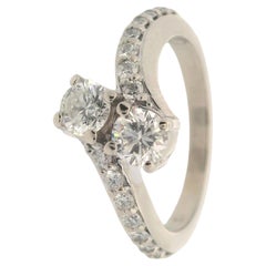 Crossover-Ring aus 14 Karat Weißgold mit 1,20 Karat Diamanten