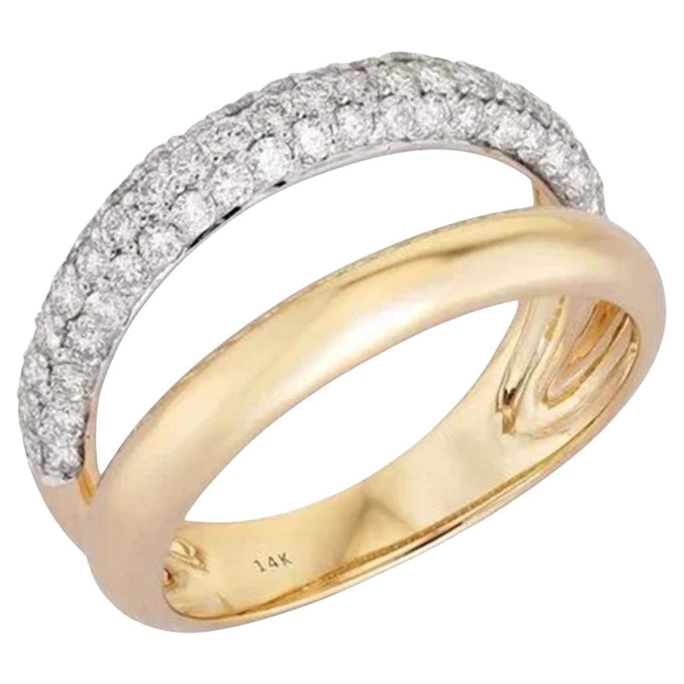 in vendita:  Anello Crossover Band Diamond 14K (o 18k su richiesta) in oro giallo a fascia aperta