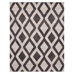 "Crossover - Brown 
Cream" /  10
 x 14
 / Hand-Knotted Wool Rug