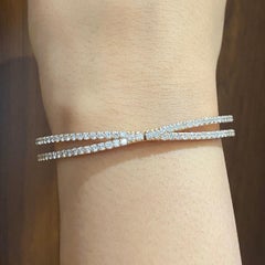 Bracciale vistoso con diamanti naturali “Crossover” da 4,50 carati, in oro giallo 14k