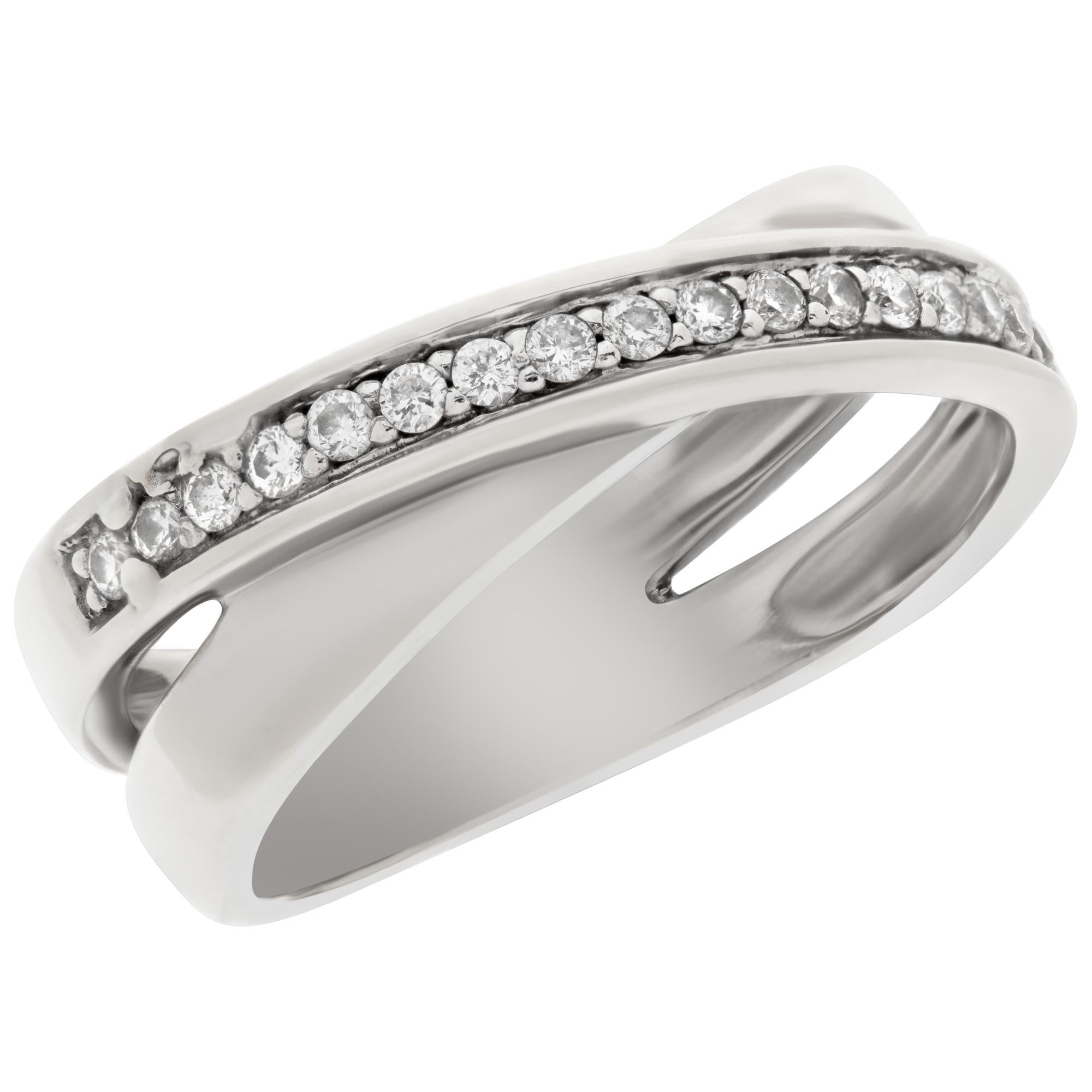 white gold crossover ring