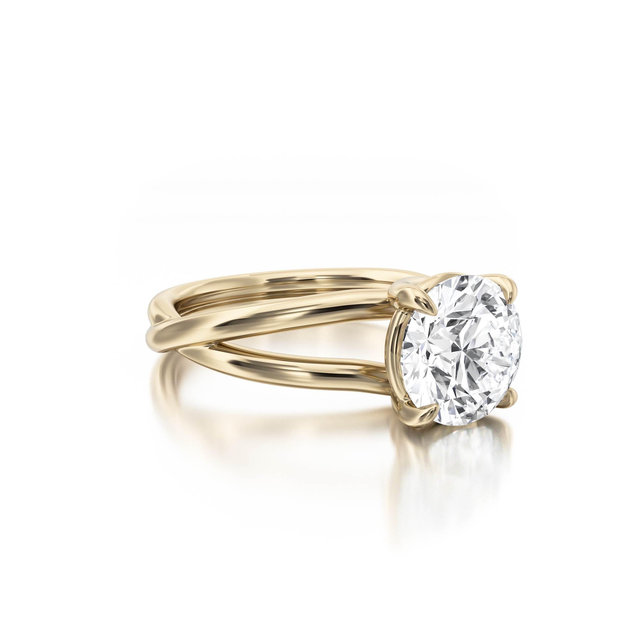 Crossover Diamond Solitaire Engagement Ring 11