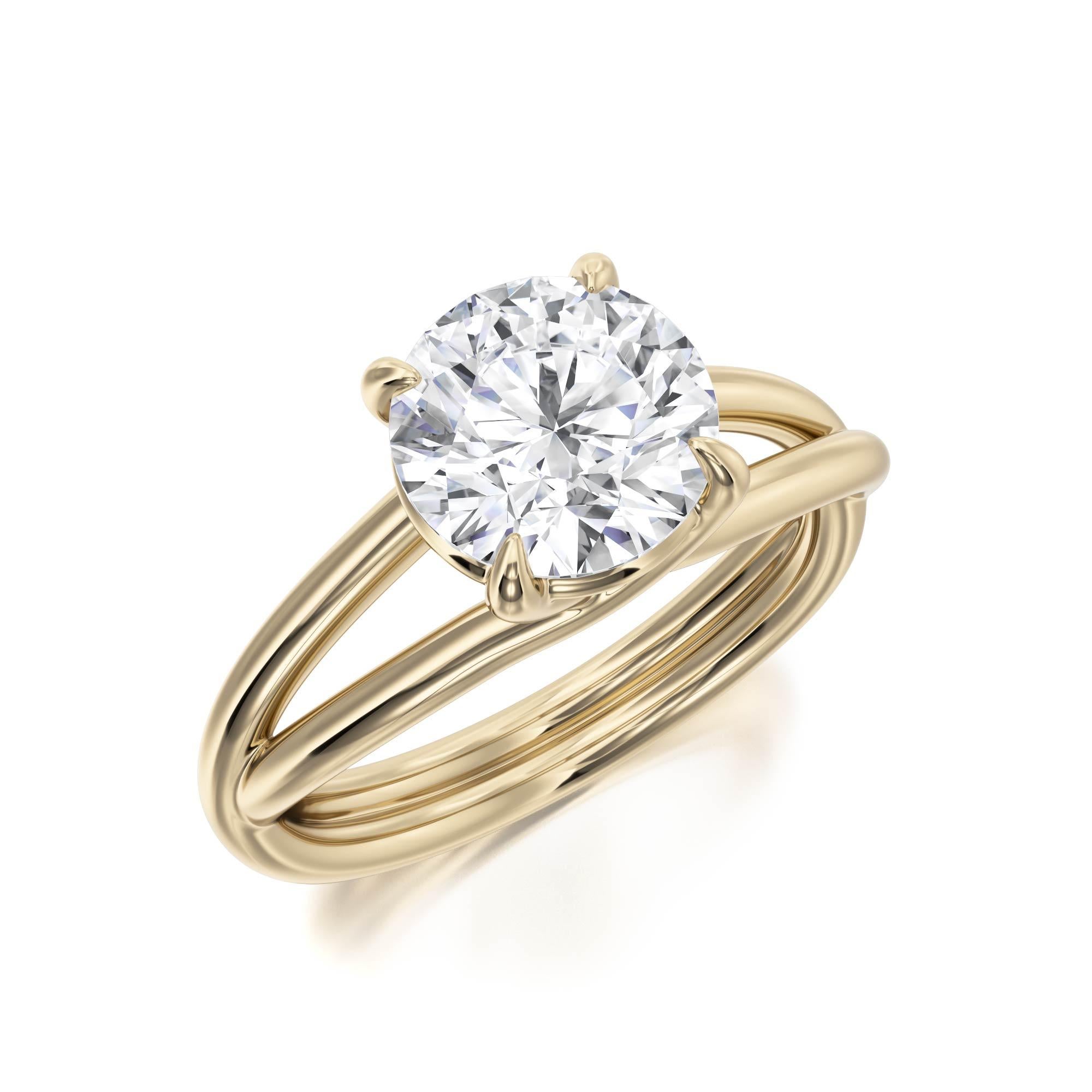 Crossover Diamond Solitaire Engagement Ring 9