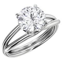 Crossover Diamond Solitaire Engagement Ring