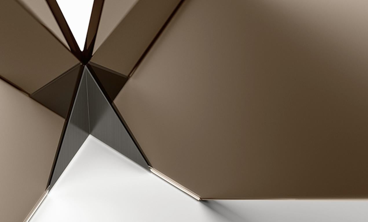 XXI secolo e contemporaneo Tavolo da pranzo in vetro Crossover, Design di Massimo Castagna, Made in Italy in vendita
