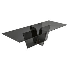Esstisch aus überkreuztem Glas, entworfen von Massimo Castagna, hergestellt in Italien