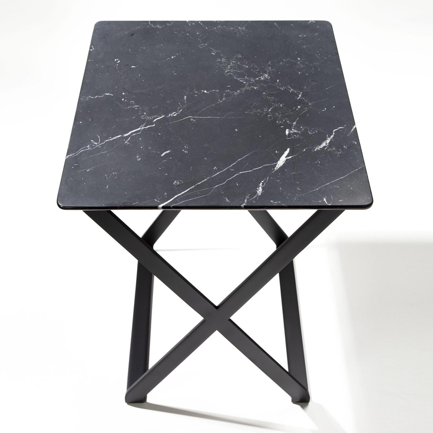 Contemporary Crossover Marquinia Marble Side Table For Sale