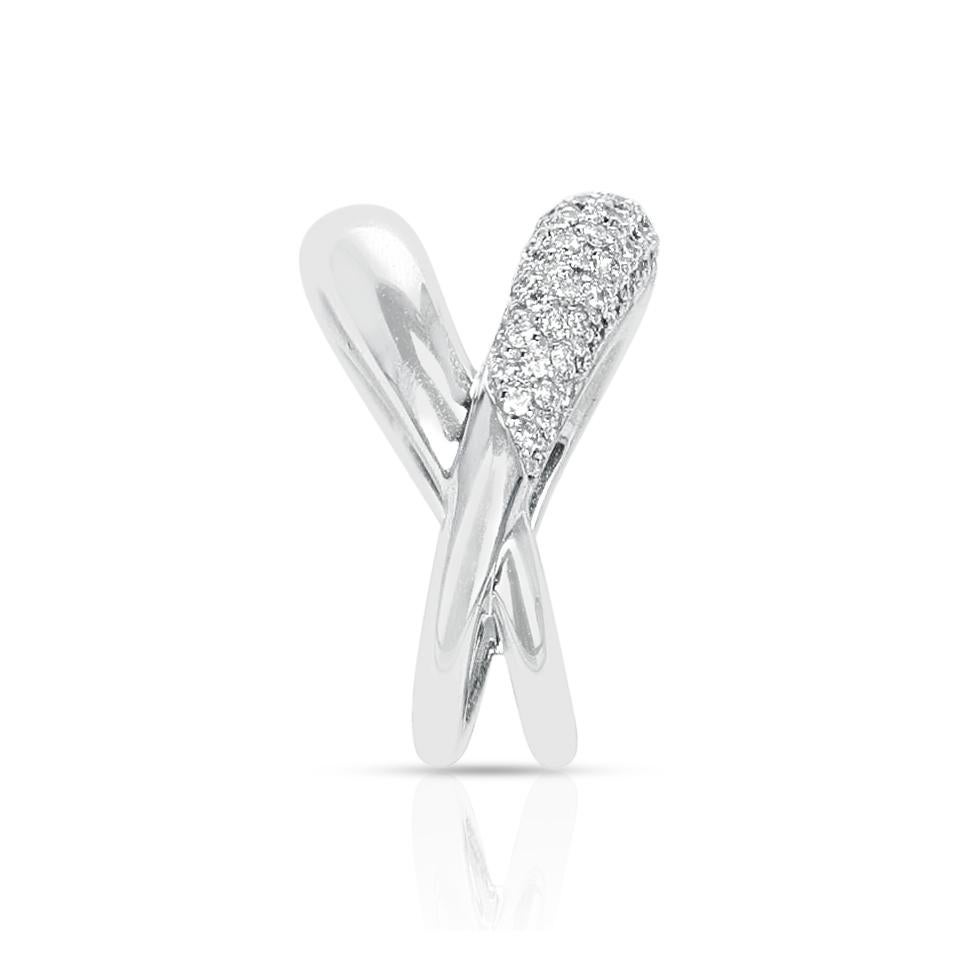 Round Cut Crossover Mauboussin Diamond Ring, 18K White