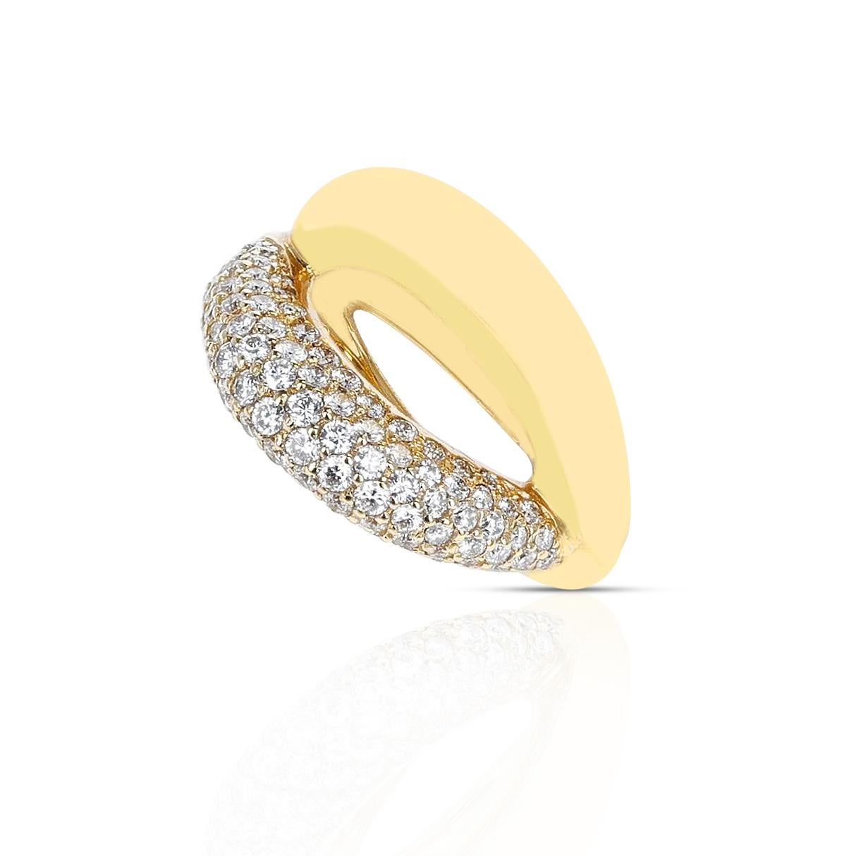 Crossover Mauboussin Diamantring, 18 Karat Gelb im Zustand „Hervorragend“ im Angebot in New York, NY