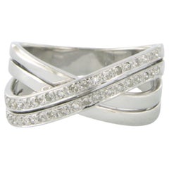 Crossover-Ring mit Diamanten 0,19 ct – 18-karätiges Gold – 6,2 Gramm