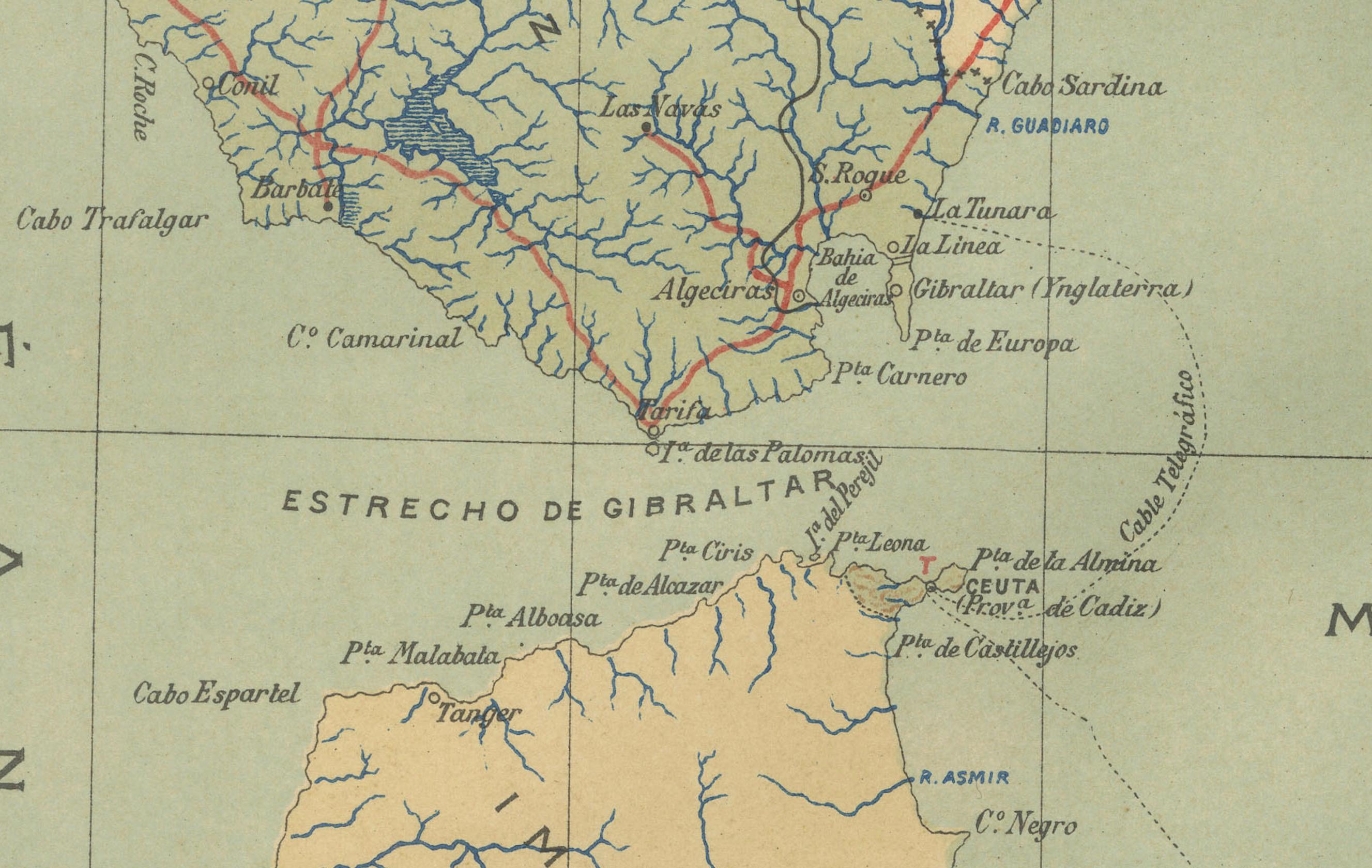 Early 20th Century Crossroads of Continents: Spain's North African Enclaves in 1903 For Sale