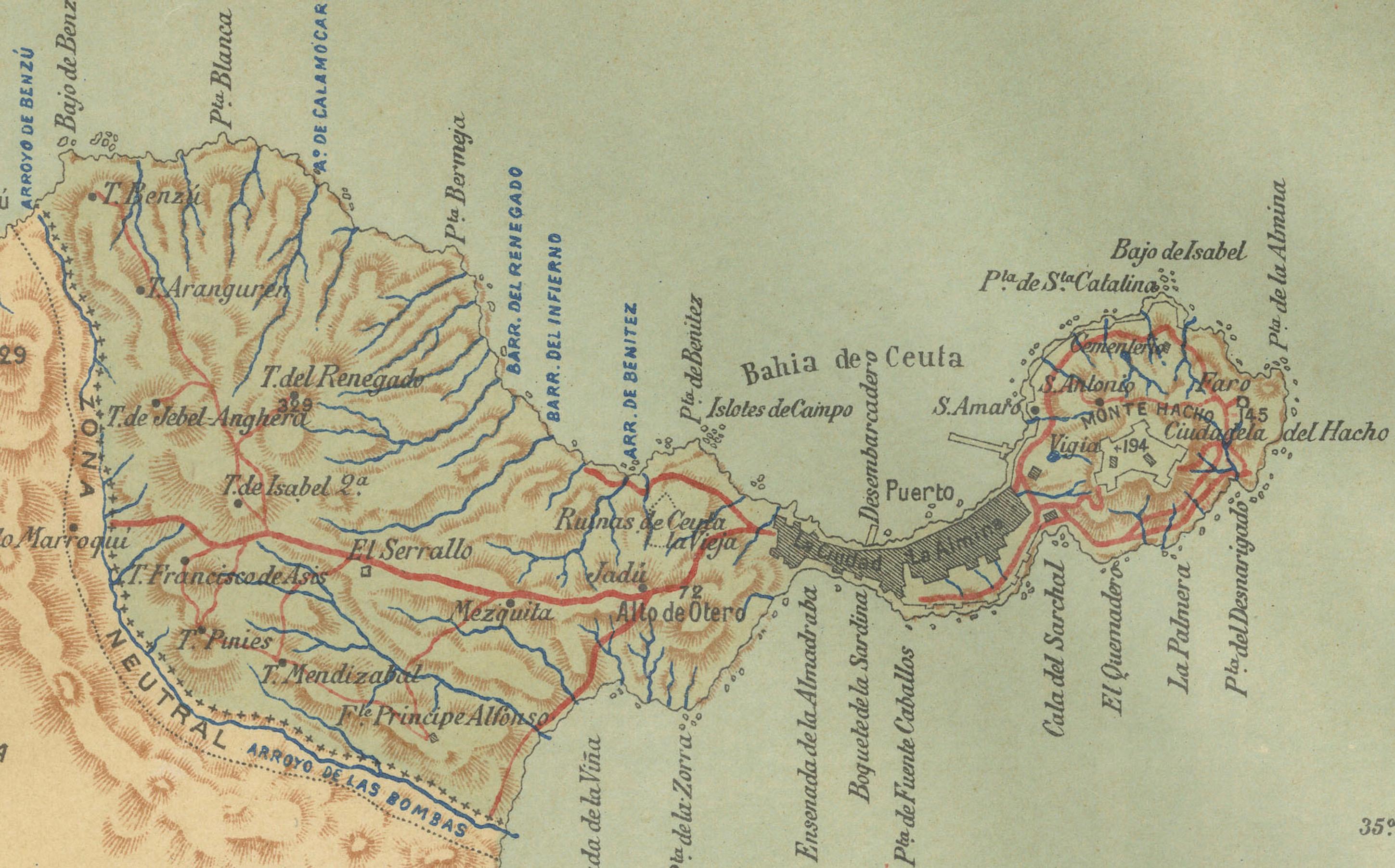 Paper Crossroads of Continents: Spain's North African Enclaves in 1903 For Sale