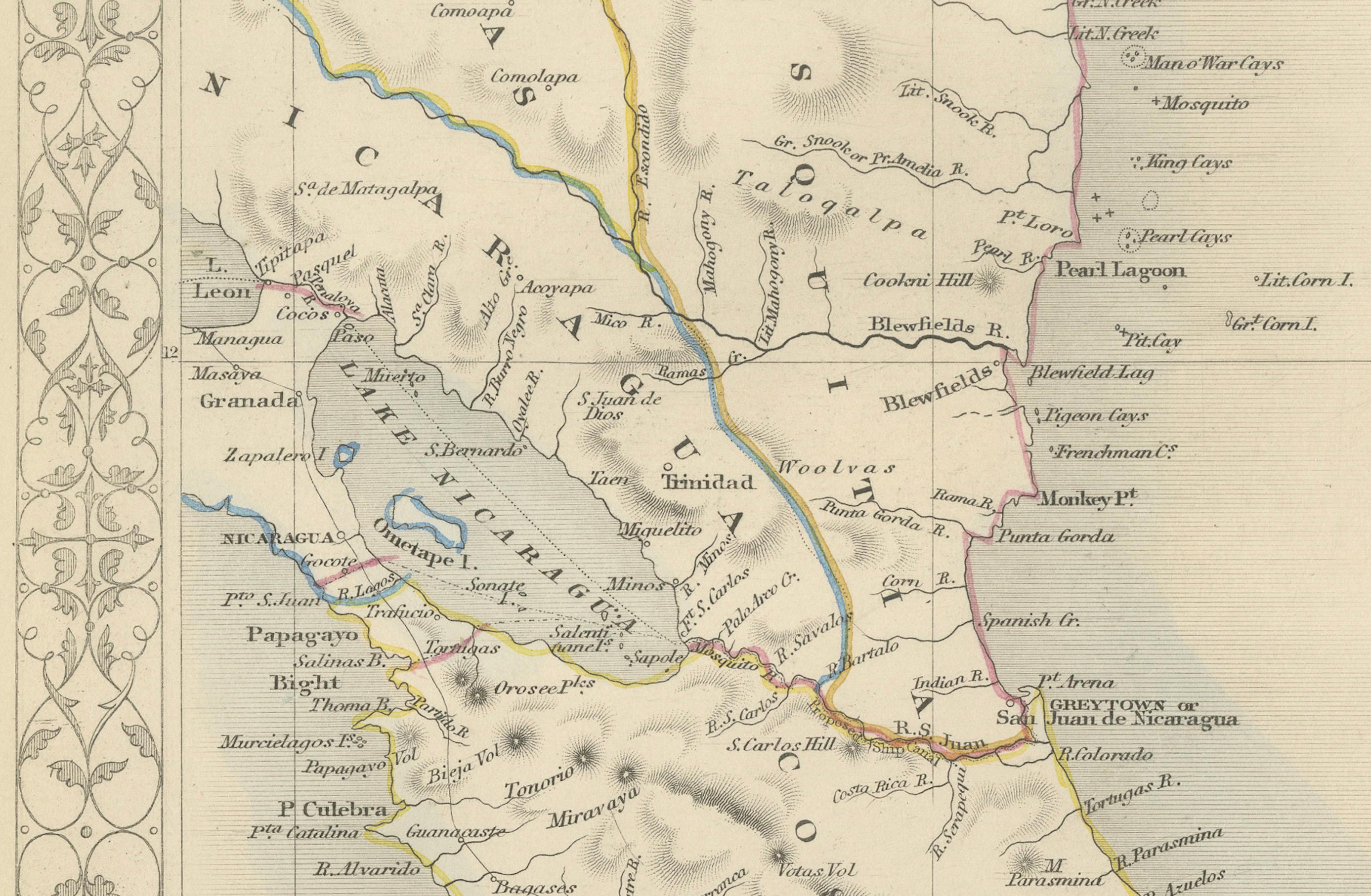 Kreuzungen von Imperien: Eine John Tallis-Karte des Isthmus von Panama, 1851 im Zustand „Gut“ im Angebot in Langweer, NL