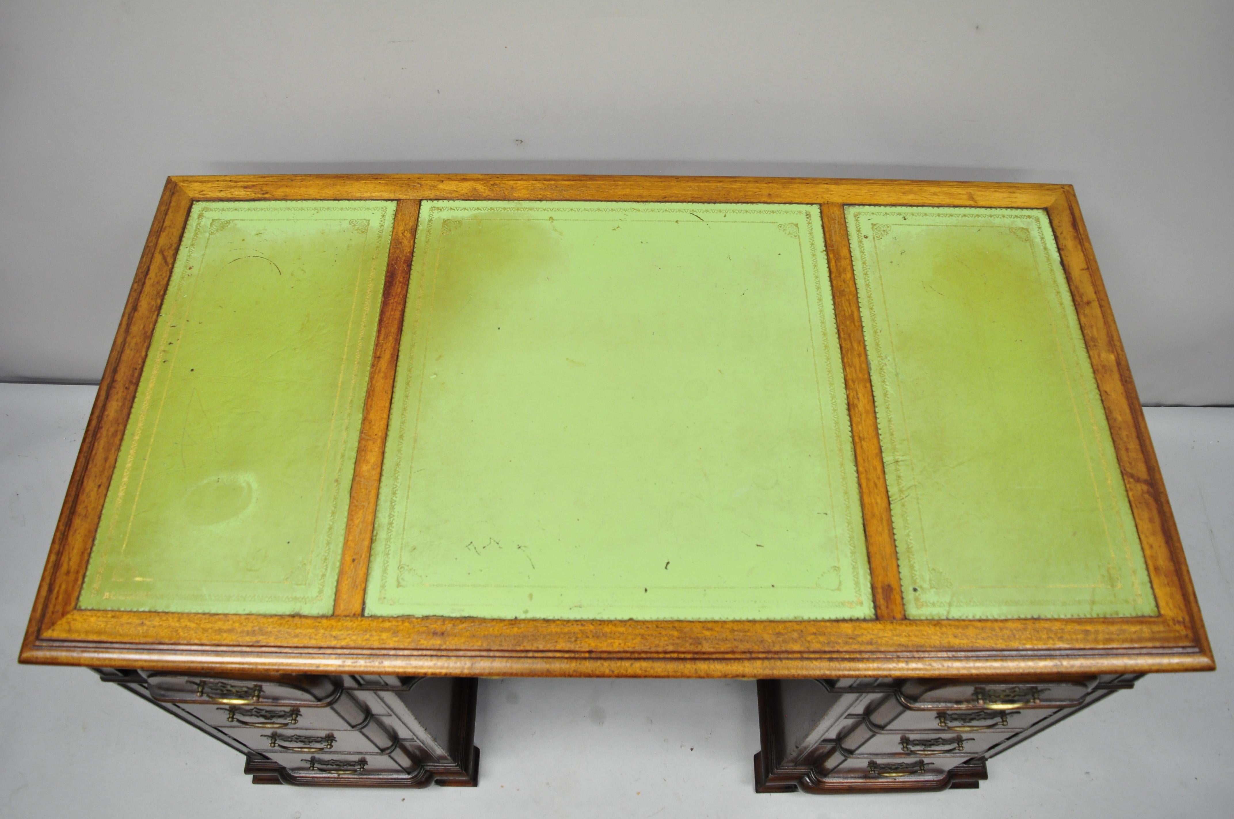 green leather top desk