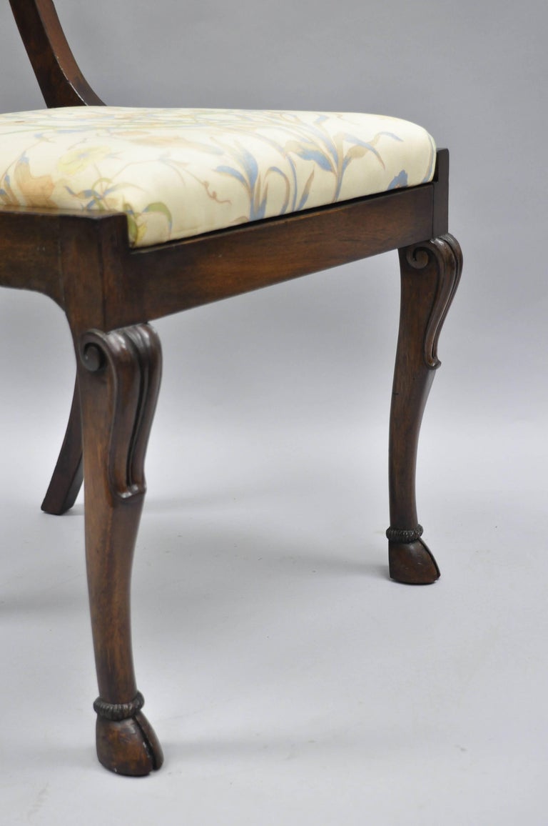 Set of 6 Crotch Mahogany Hoof Foot Regency Style Klismos Saber Leg