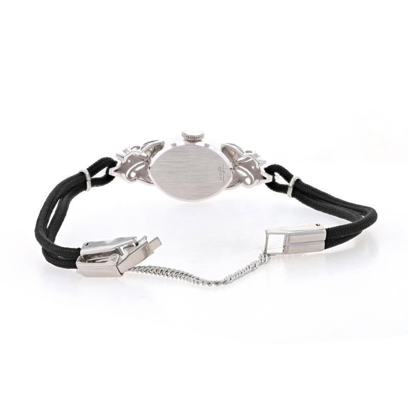 Croton Nivada Montre-bracelet vintage pour femmes en or blanc 14 carats mécanique 1YrWty Pour femmes en vente
