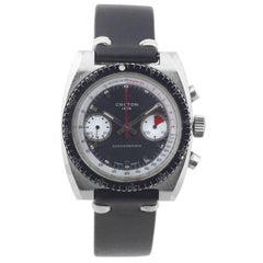 Croton Stainless Steel Chronograph manual Wristwatch, 1970s