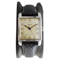 Croton Stahl-Aquatische Art-déco-Uhr aus Stahl mit Original-Zifferblatt