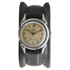 Croton Stahl SuperAutomatic Art Deco Uhr mit Original Zifferblatt 1940er Jahre