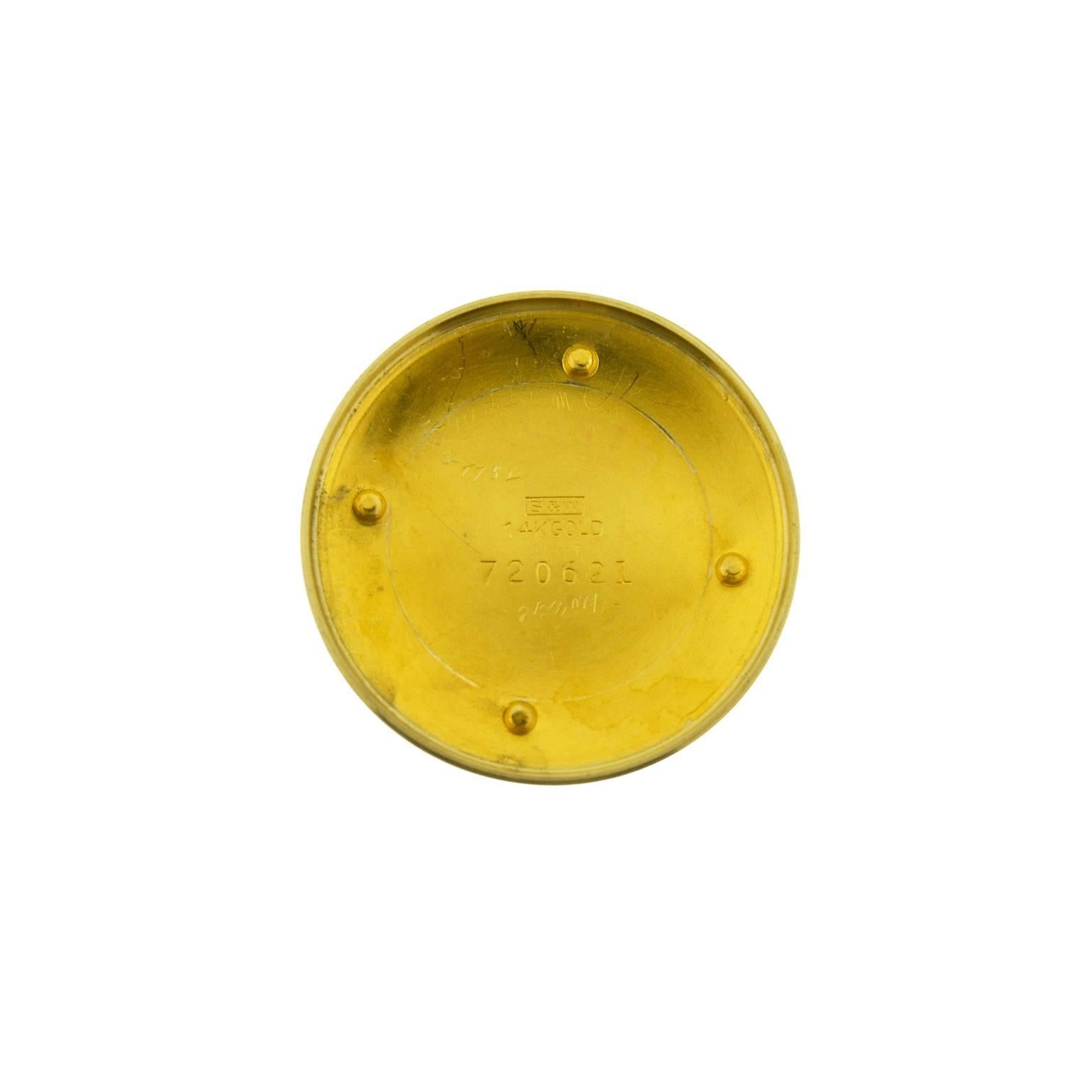 Croton Montre Aquamedico à remontage manuel à cadran d'origine en or jaune, années 1950 en vente 4