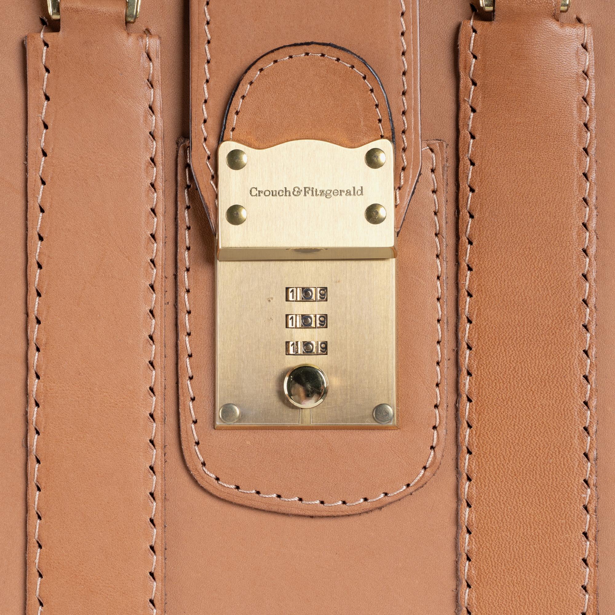 Cartella portadocumenti in pelle e ottone Crouch & Fitzgerald in vendita 3