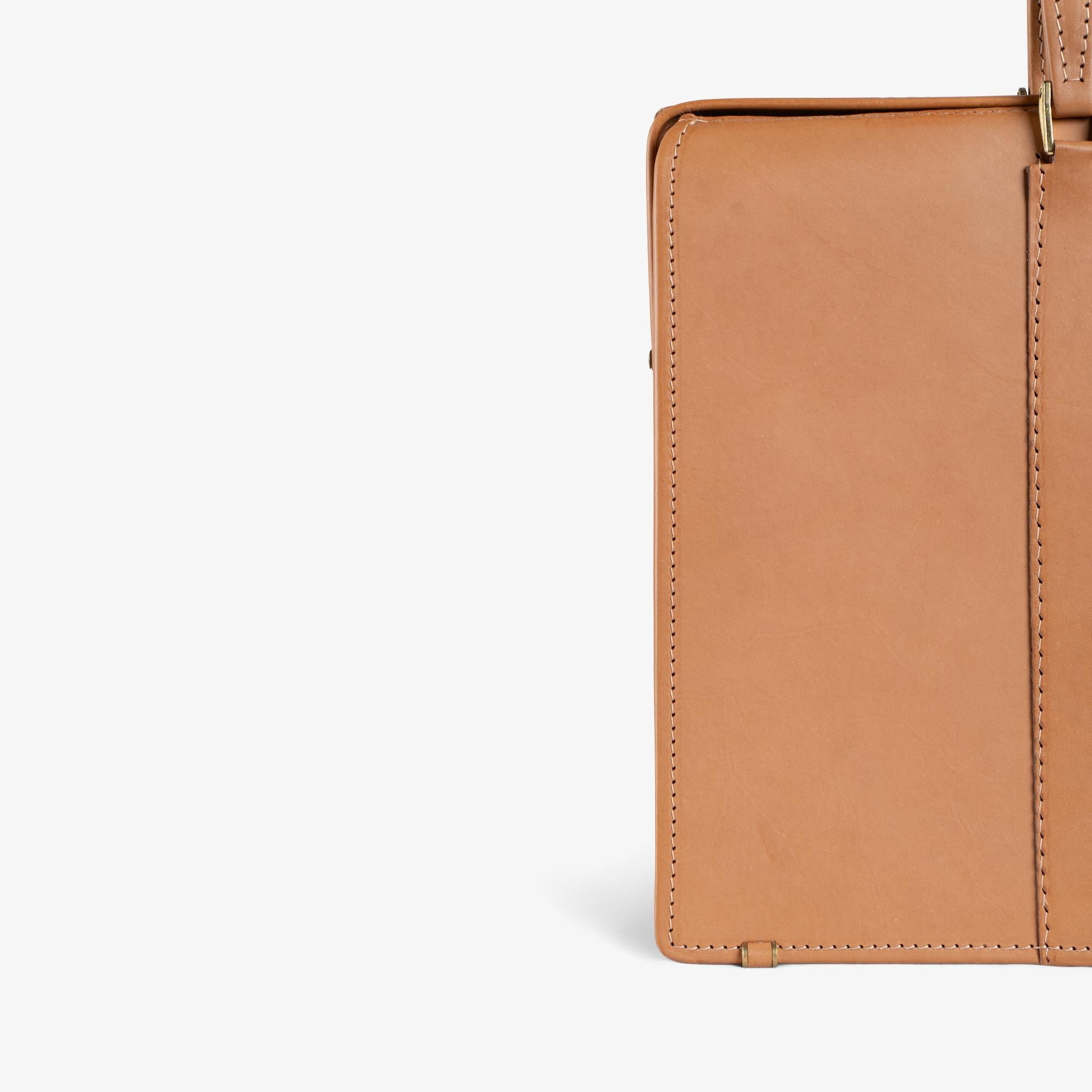 Cartella portadocumenti in pelle e ottone Crouch & Fitzgerald in vendita 1