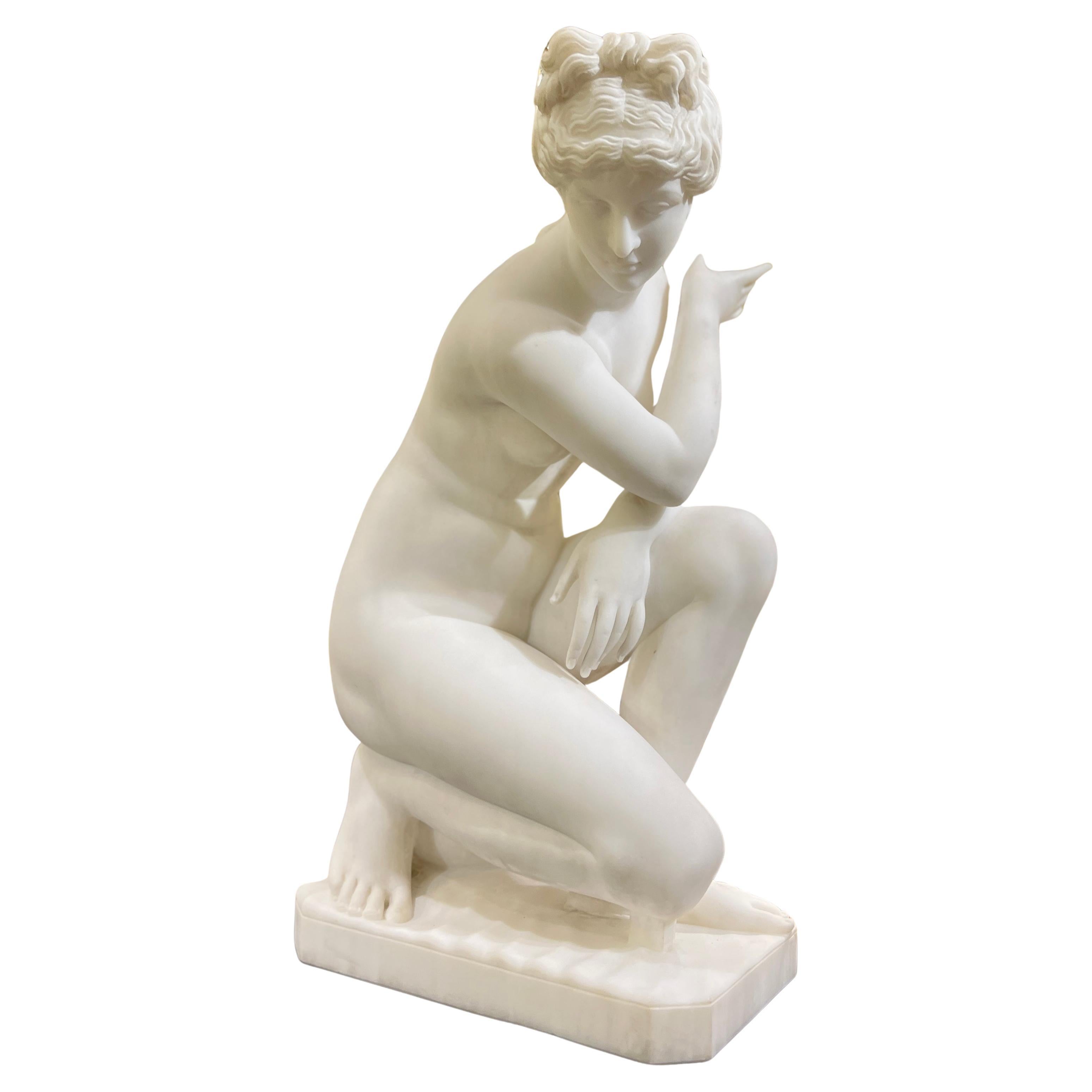 Sculpture italienne de Vénus en marbre blanc de Pietro Bazzanti en vente