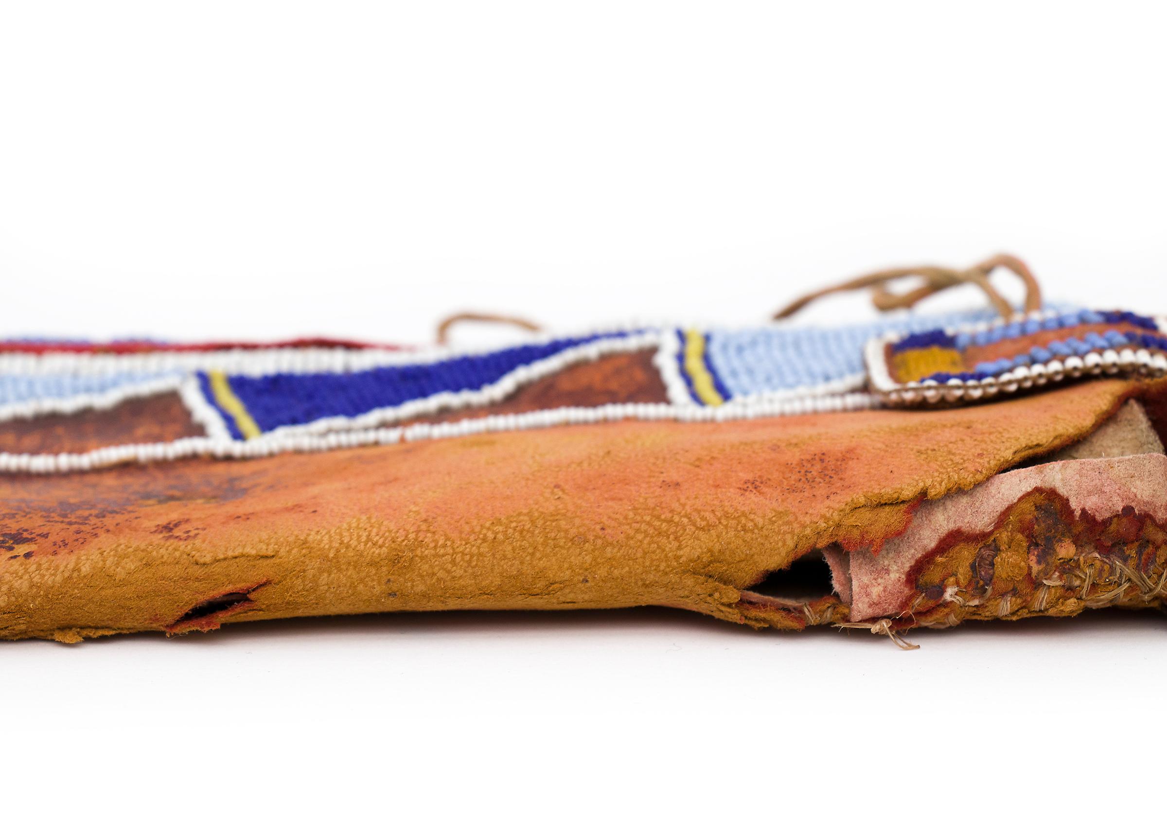 Crow Beaded Knife Sheath, Antique Native American , Plains Indian, circa 1870 For Sale 2