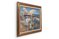 Crowded Beach Scene Painting