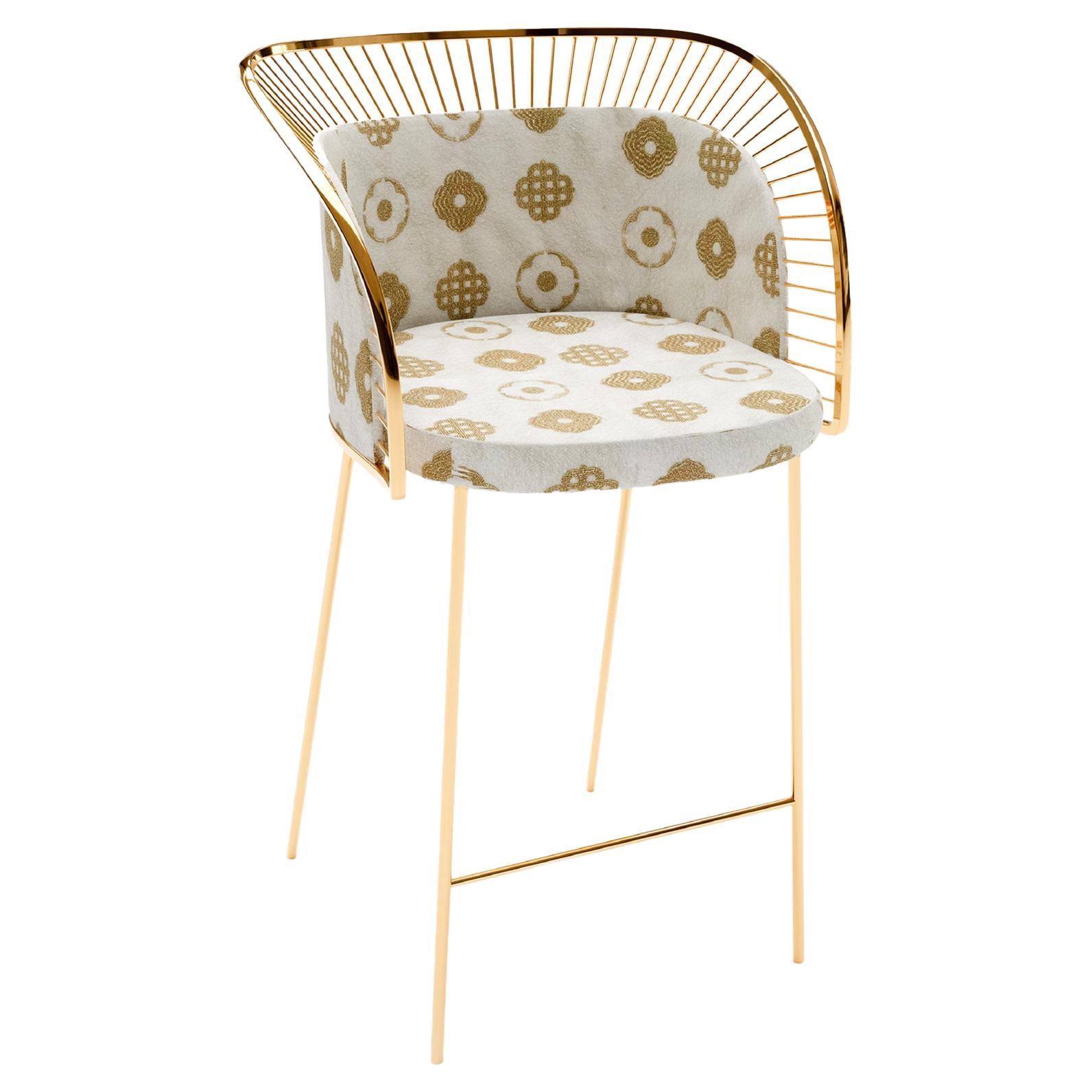 Crown Bar Stool with Metal Trimmings