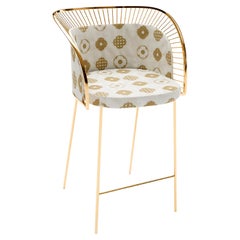Crown Bar Stool with Metal Trimmings