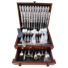 Crown Baroque by Gorham Sterling Silver Flatware Set 12 Service 107pc Dinner New