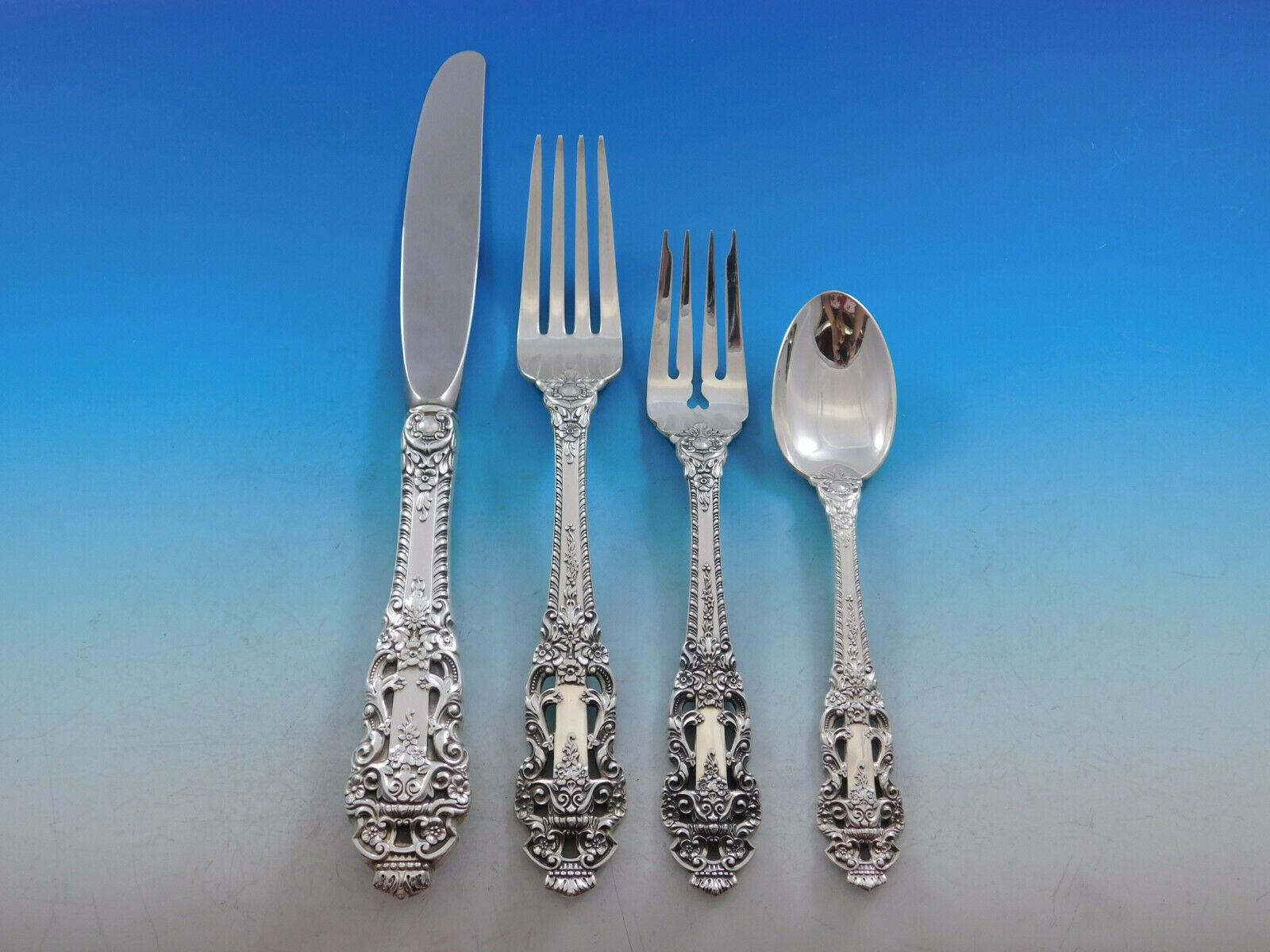 GORHAM CROWN BAROQUE STERLING SILVER PIERCED TABLE SERVING SPOON mint condition