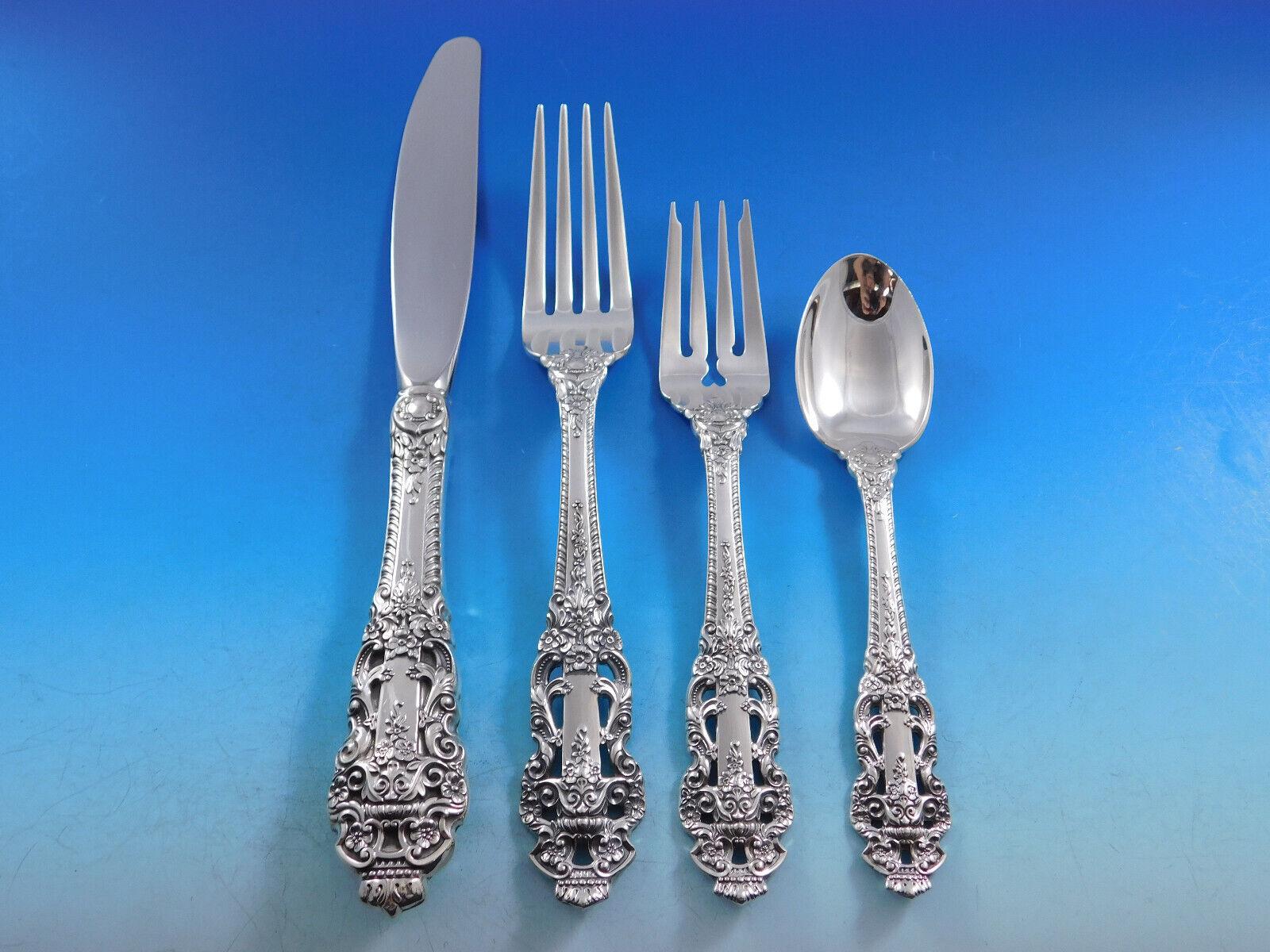 Crown Baroque by Gorham Sterling Silver Flatware Set Service 38 pieces Dinner In Excellent Condition For Sale In Big Bend, WI