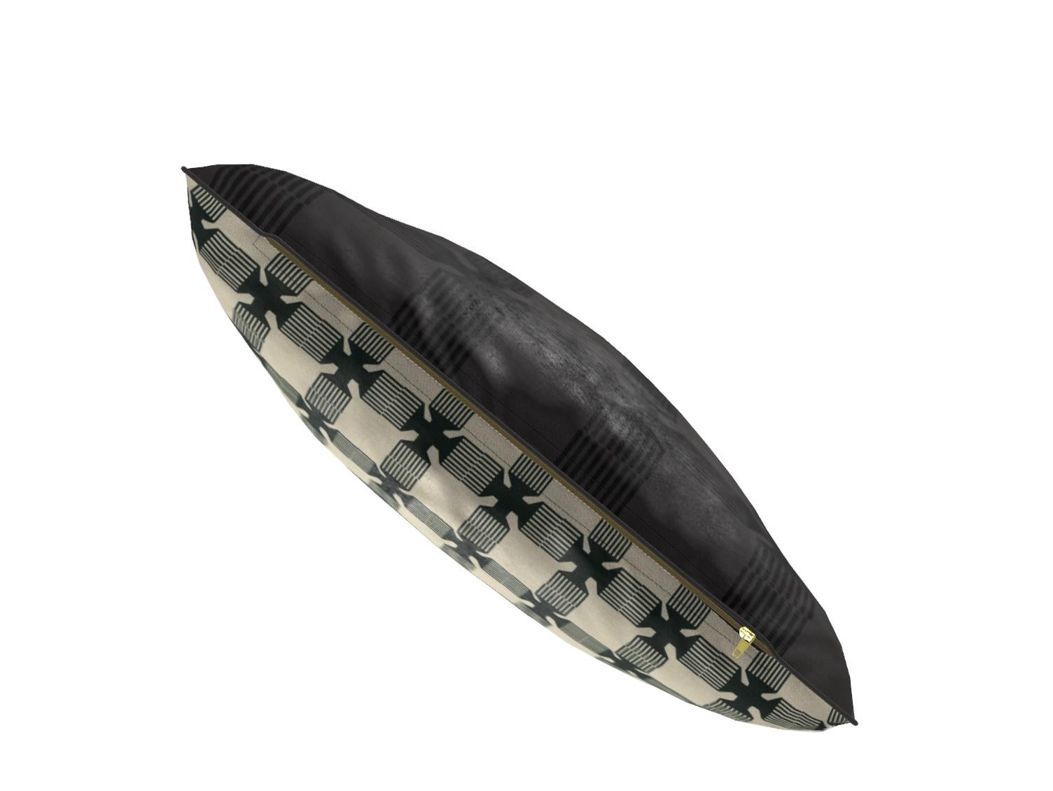 American Crown Black Monarch Velvet Pillow For Sale