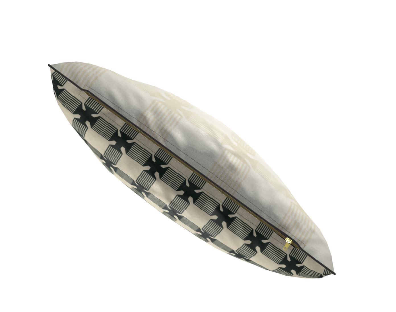 American Crown Cream Monarch Velvet Pillow For Sale
