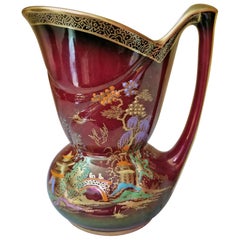 Crown Devon Fieldings Rouge Royal Jug Jug Temple Garden Pattern