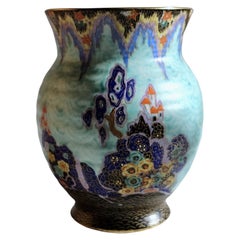 Vase Art déco Crown Devon, série Mattajade Fairyland d'Enoch Boulton, années 1930