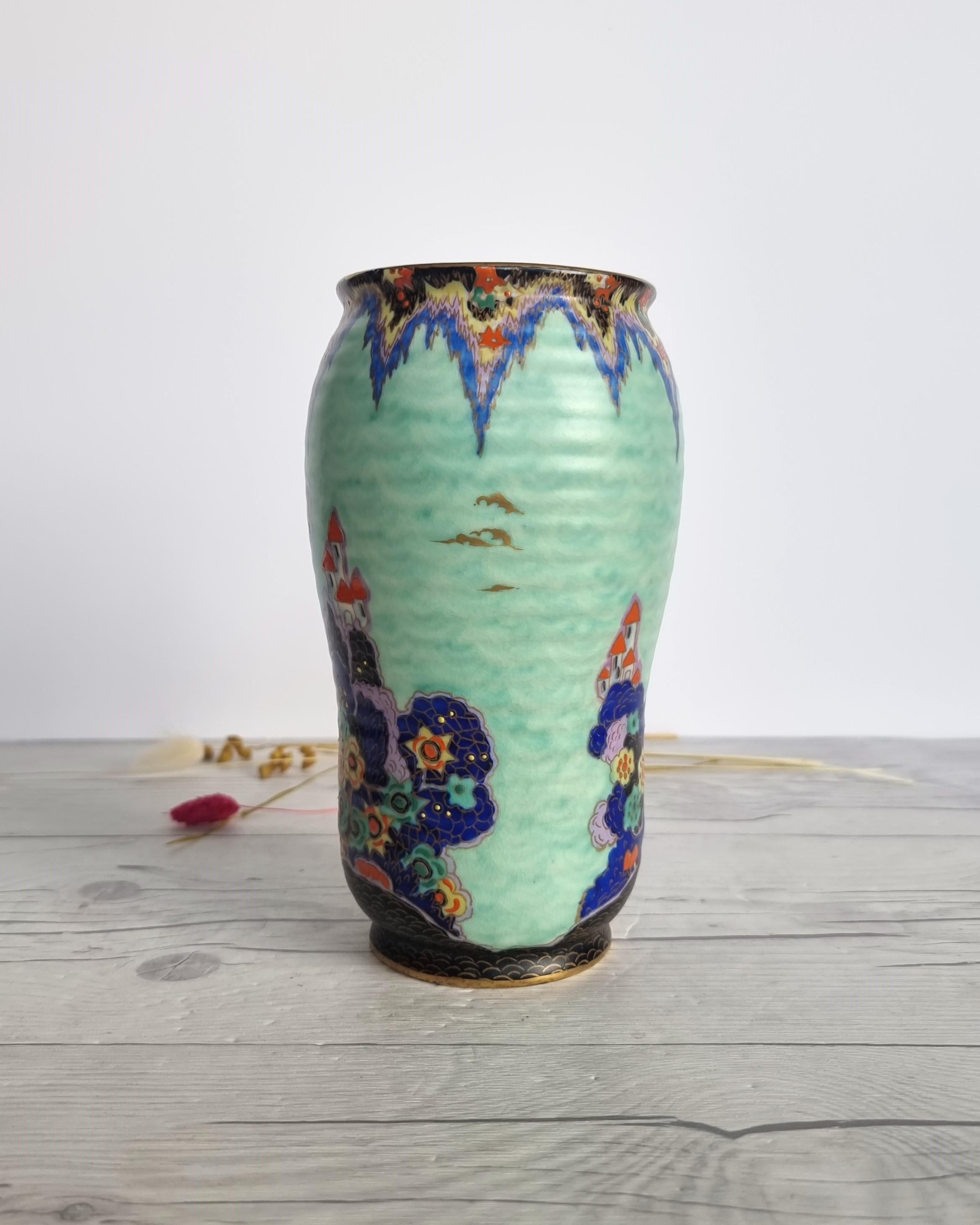 Crown Devon, Mattajade Fairyland Series by Enoch Boulton, Art Deco Vase 2