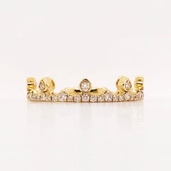 Kronenkronen-Diamantring mit dem Tiara-Look auf 1/2 des Rings, VS Clarity Diamonds
