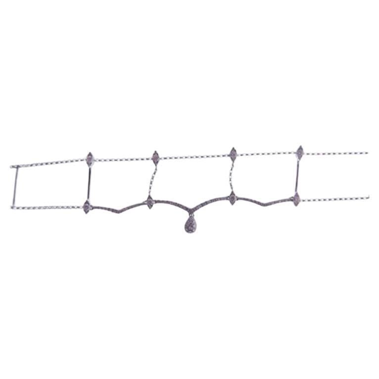 Ciondolo della collana Crown Double Chain Choker Pave Diamond