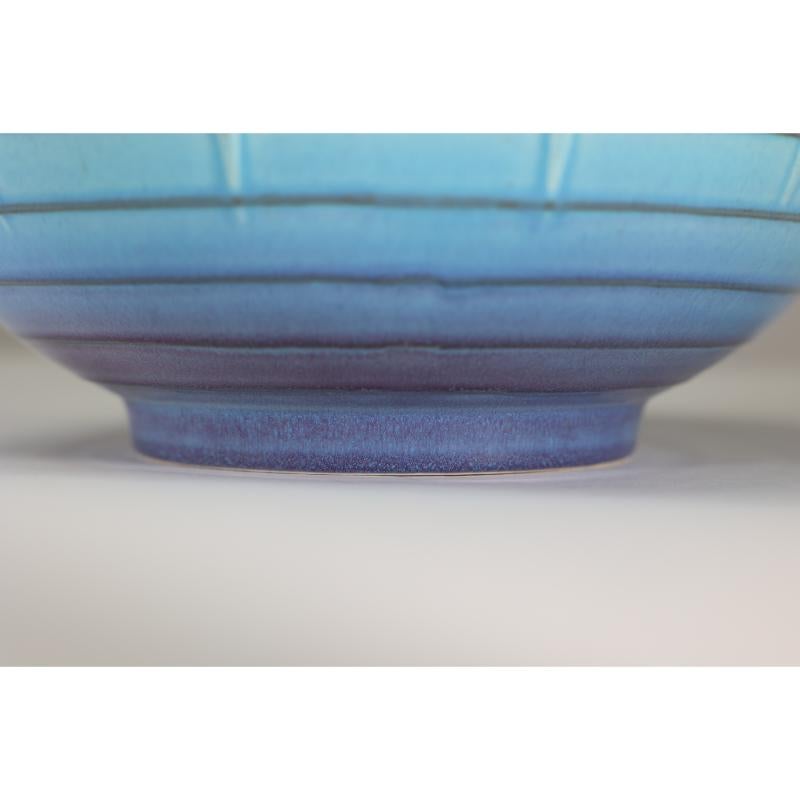 Ceramic Crown Ducal. Arts & Crafts style bowl with a ground blue colour fading to lilac. For Sale
