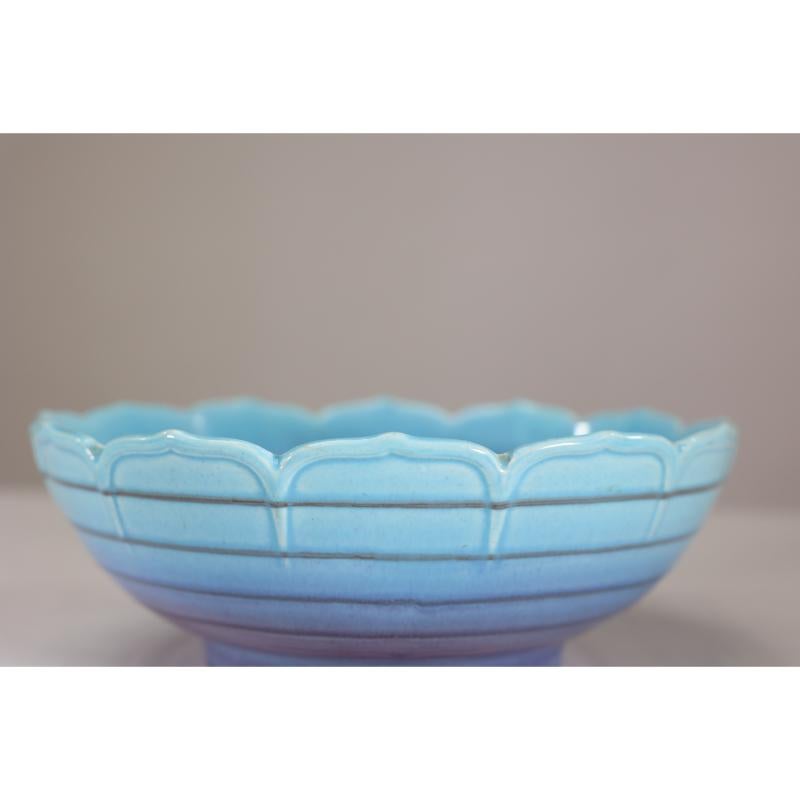 Crown Ducal. Arts & Crafts style bowl with a ground blue colour fading to lilac. For Sale 2