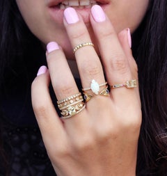 Crown Eternity Unique Diamond Wedding Band, 18k Yellow Gold, Ready to Ship