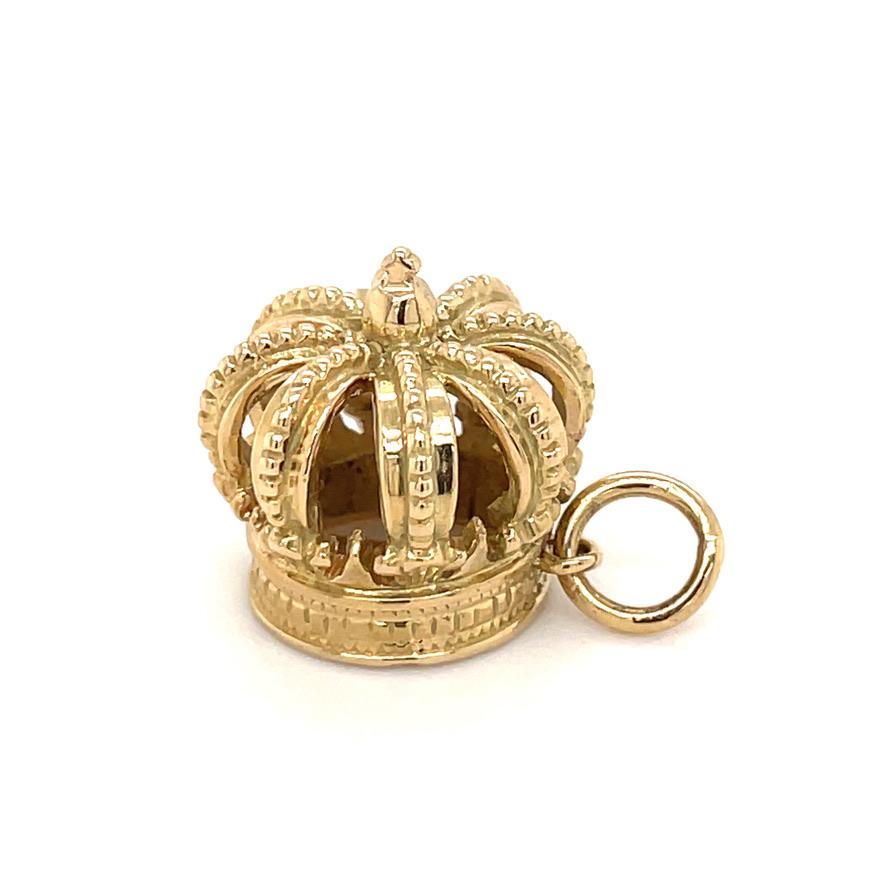 For the queen or princess in your life:  a figural crown.  Heavy gauge 14K yellow gold.  Well made; very substantial.  Attractive open work pattern.  1/2