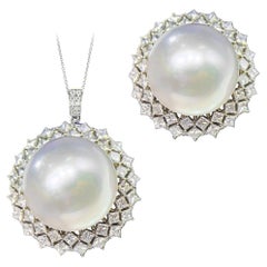 【Crown Radiance】Crown Halo Convertible South Sea Pearl Diamond Ring Pendant